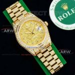 Perfect Replica Mens Presidential Rolex Datejust II 41MM Swiss 3255 Watches For Sale - All Diamonds Yellow Gold Rolex Watch